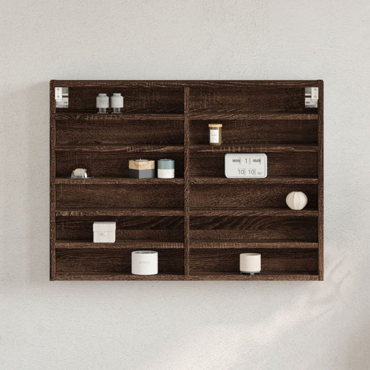 vidaXL Vitrine Cabinet Brown Oak 80x8,5x58 cm Engineered Wood