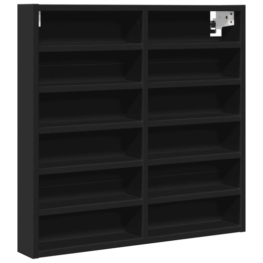 vidaXL Vitrine Cabinet Black 60x8.5x58 cm Engineered Wood