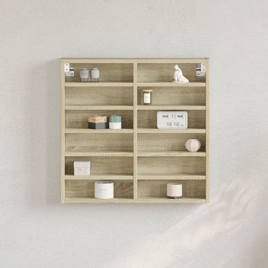 vidaXL Vitrine Cabinet Sonoma Oak 60x8,5x58 cm Engineered Wood