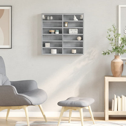 vidaXL Vitrine Cabinet Concrete Grey 60x8.5x58 cm Engineered Wood