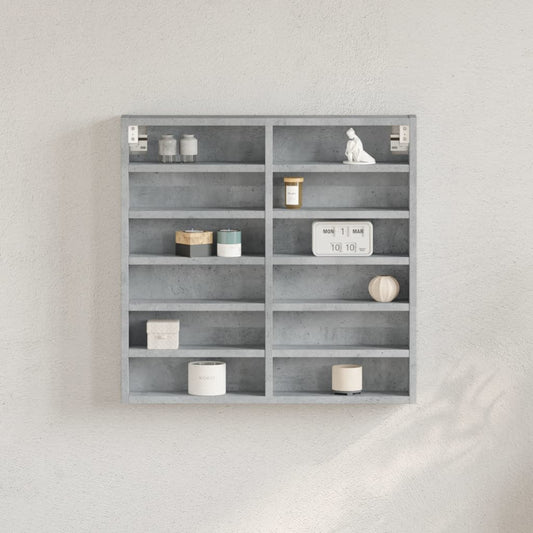 vidaXL Vitrine Cabinet Concrete Grey 60x8,5x58 cm Engineered Wood