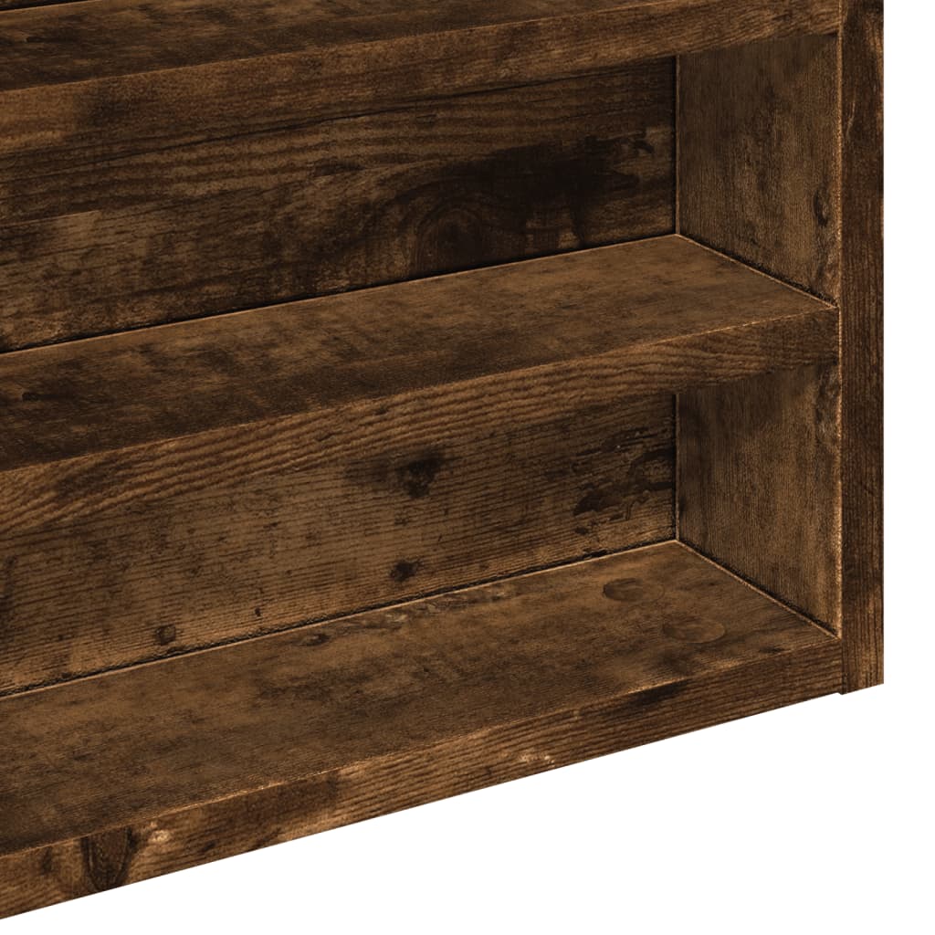 vidaXL Vitrine Cabinet Smoked Oak 60x8.5x58 cm Engineered Wood