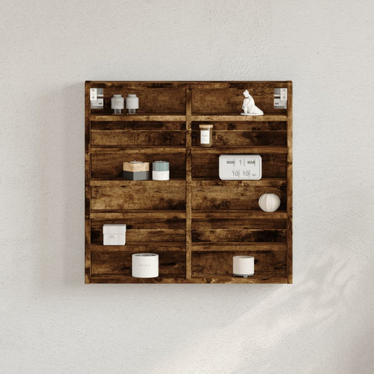 vidaXL Vitrine Cabinet Smoked Oak 60x8,5x58 cm Engineered Wood