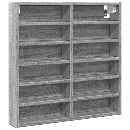 vidaXL Vitrine Cabinet Grey Sonoma 60x8,5x58 cm Engineered Wood