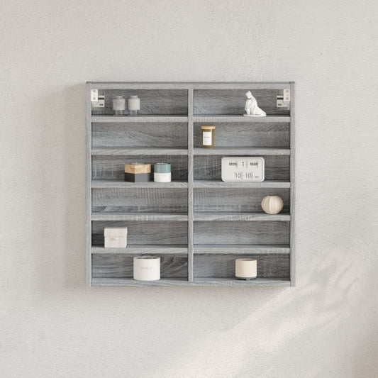 vidaXL Vitrine Cabinet Grey Sonoma 60x8,5x58 cm Engineered Wood