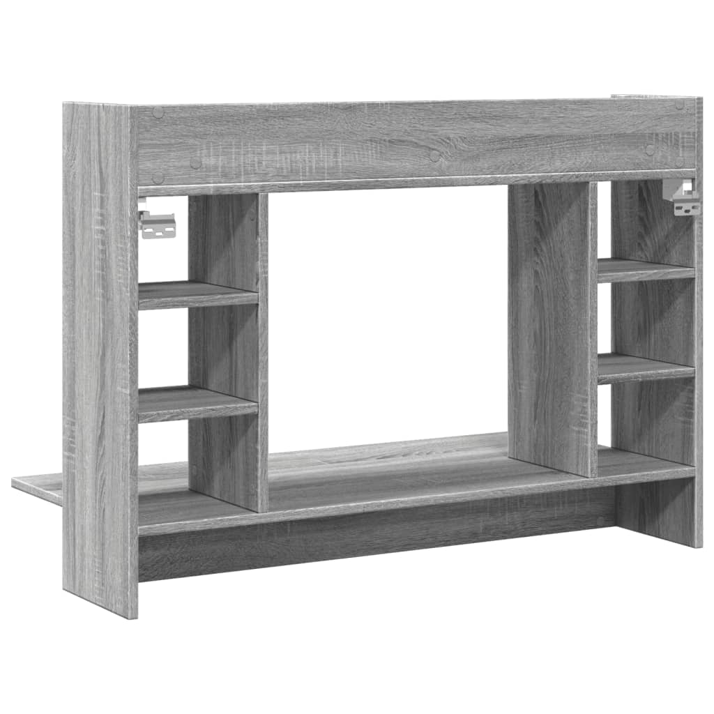 vidaXL Wall-Mounted Desk Grey Sonoma 105x48x75 cm Engineered Wood