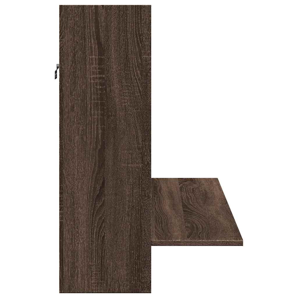 vidaXL Wall-Mounted Desk Brown Oak 105x48x75 cm Engineered Wood