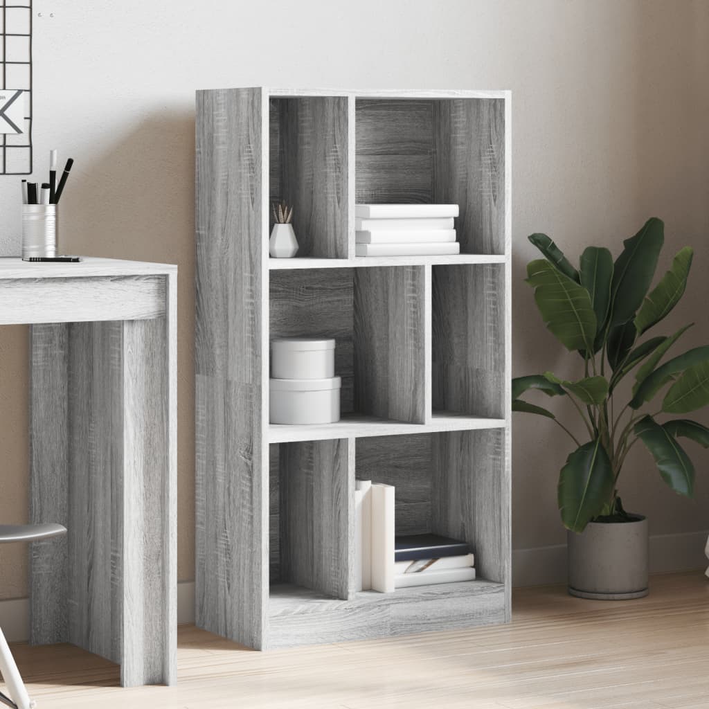 vidaXL Bookcase Grey Sonoma 57x28.5x107.5 cm Engineered Wood