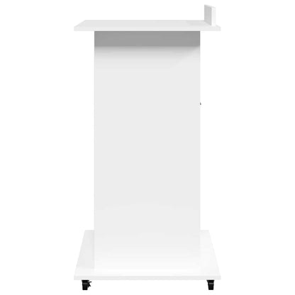 vidaXL Lectern with Wheels & Drawer White 55x55x107 cm Engineered Wood
