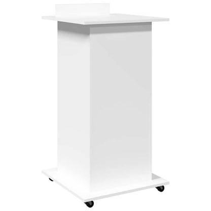 vidaXL Lectern with Wheels & Drawer White 55x55x107 cm Engineered Wood