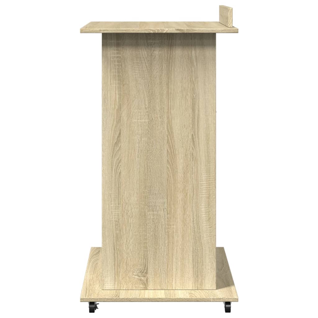 vidaXL Lectern with Wheels & Drawer Sonoma Oak 55x55x107 cm Engineered Wood