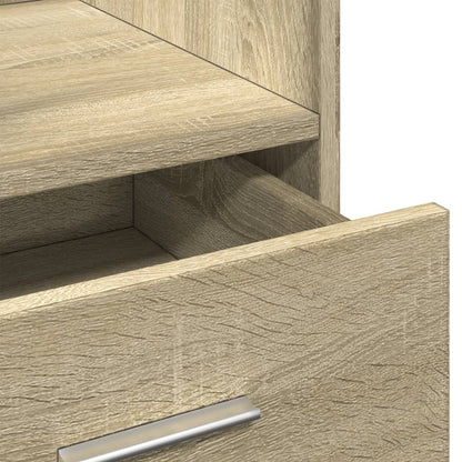 vidaXL Lectern with Wheels & Drawer Sonoma Oak 55x55x107 cm Engineered Wood