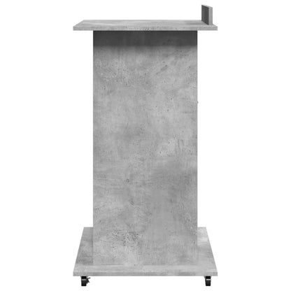 vidaXL Lectern with Wheels & Drawer Concrete Grey 55x55x107 cm