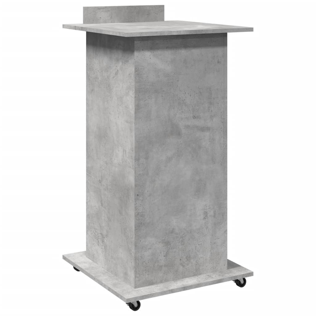 vidaXL Lectern with Wheels & Drawer Concrete Grey 55x55x107 cm