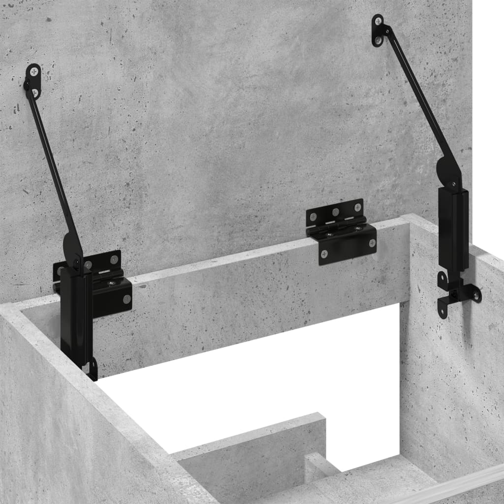 vidaXL Lectern with Wheels & Drawer Concrete Grey 55x55x107 cm