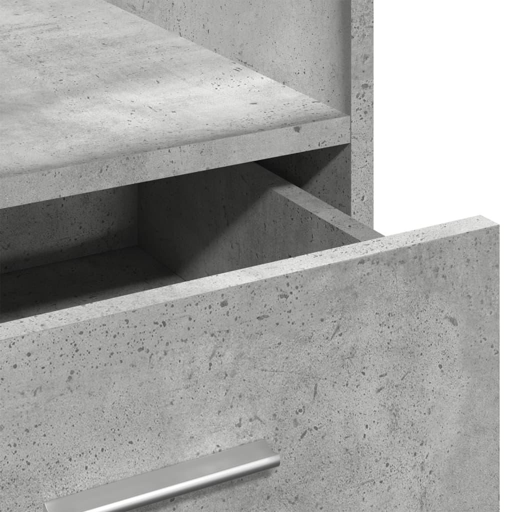vidaXL Lectern with Wheels & Drawer Concrete Grey 55x55x107 cm