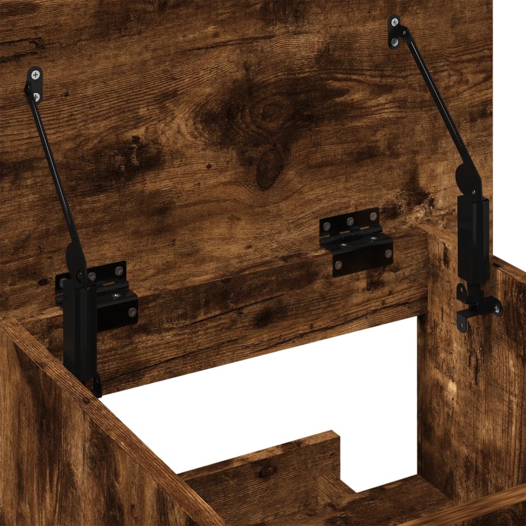 vidaXL Lectern with Wheels & Drawer Smoked Oak 55x55x107 cm