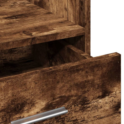 vidaXL Lectern with Wheels & Drawer Smoked Oak 55x55x107 cm