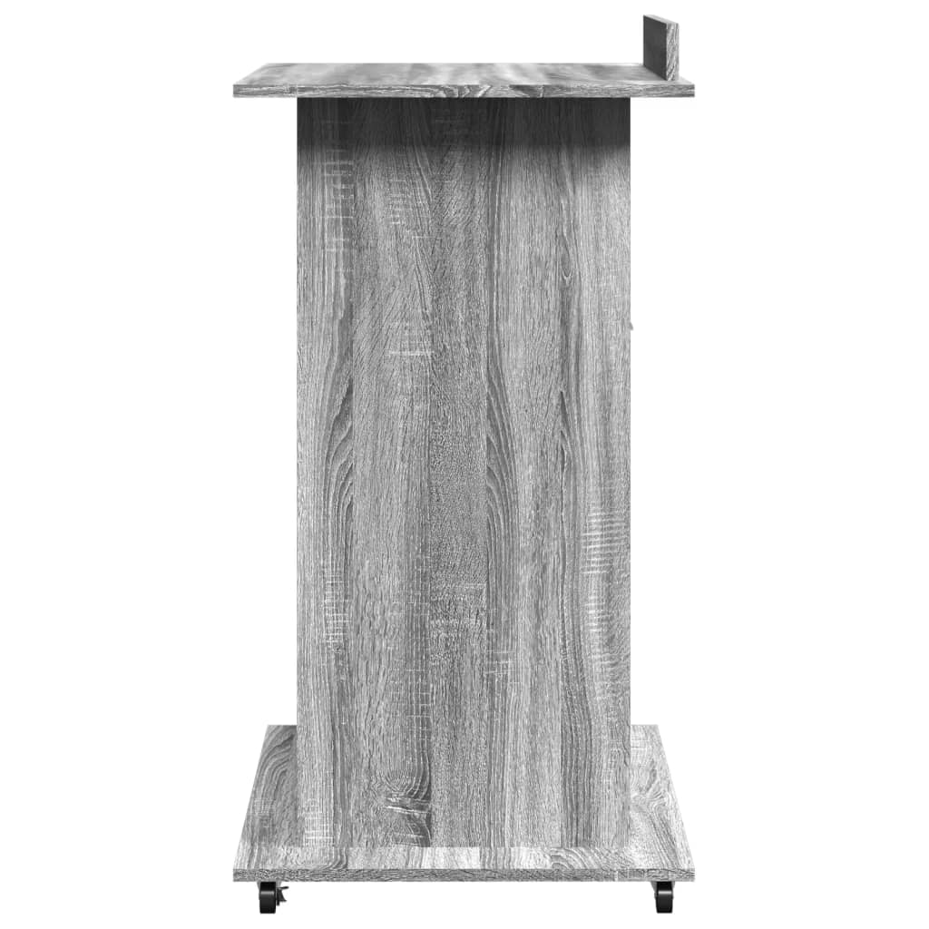 vidaXL Lectern with Wheels & Drawer Grey Sonoma 55x55x107 cm