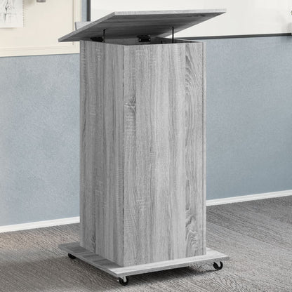 vidaXL Lectern with Wheels & Drawer Grey Sonoma 55x55x107 cm
