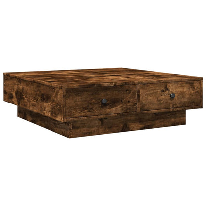 vidaXL Coffee Table Smoked Oak 90x90x28 cm Engineered Wood