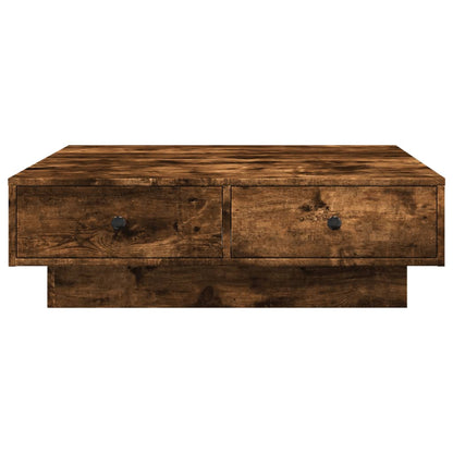 vidaXL Coffee Table Smoked Oak 90x90x28 cm Engineered Wood