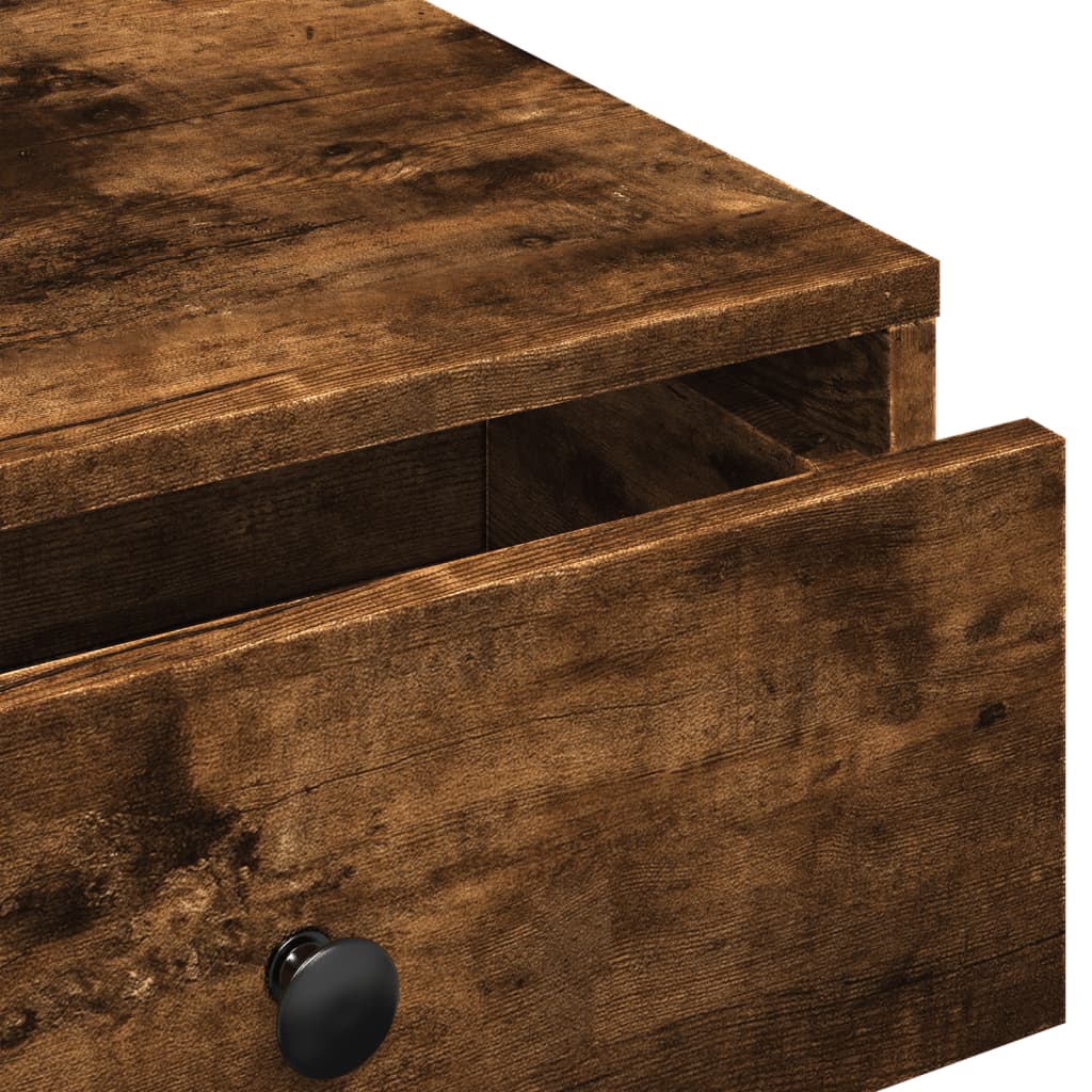 vidaXL Coffee Table Smoked Oak 90x90x28 cm Engineered Wood