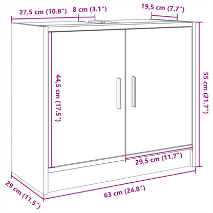 vidaXL Sink Cabinet White 63x29x55 cm Engineered Wood