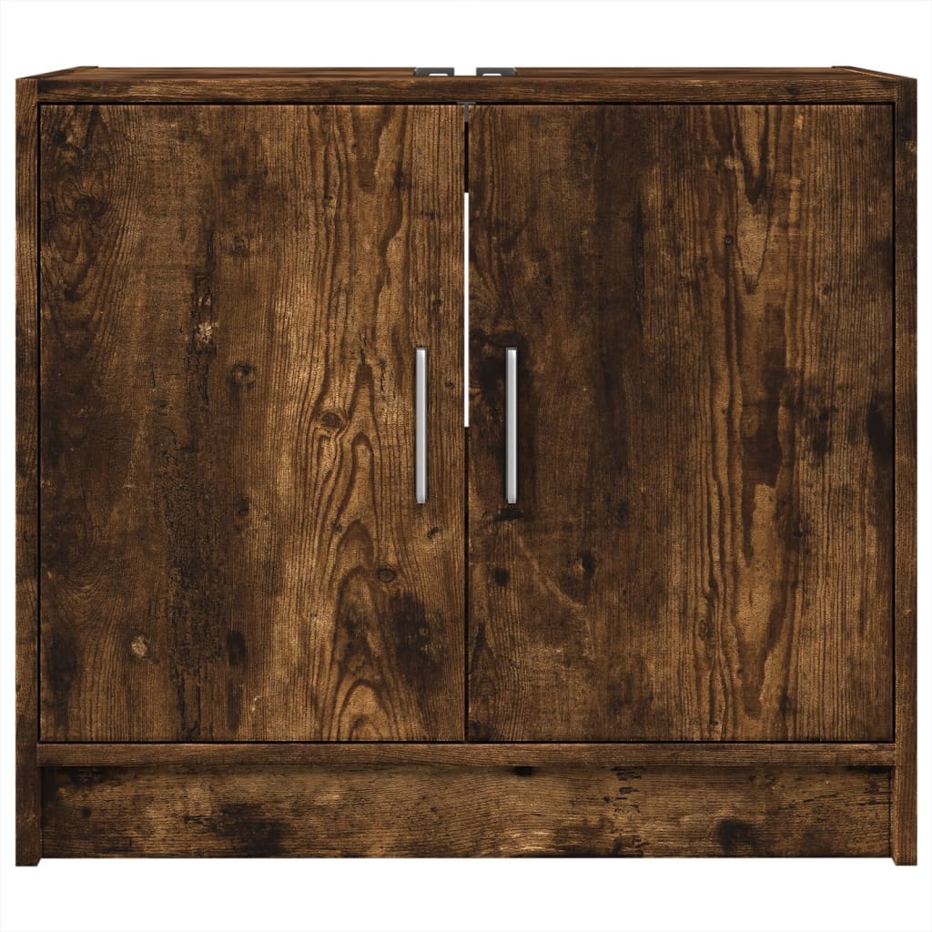 vidaXL Sink Cabinet Smoked Oak 63x29x55 cm Engineered Wood
