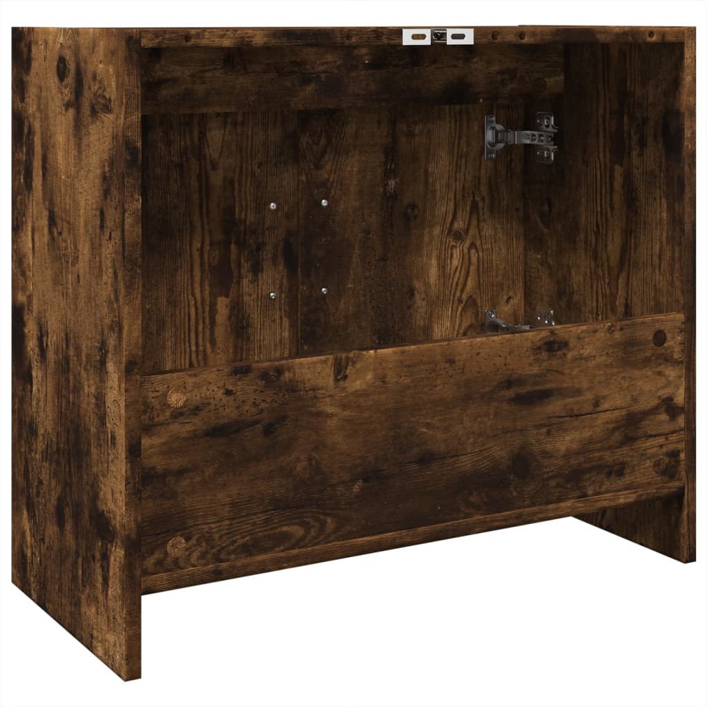 vidaXL Sink Cabinet Smoked Oak 63x29x55 cm Engineered Wood