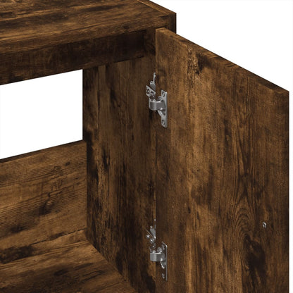 vidaXL Sink Cabinet Smoked Oak 63x29x55 cm Engineered Wood