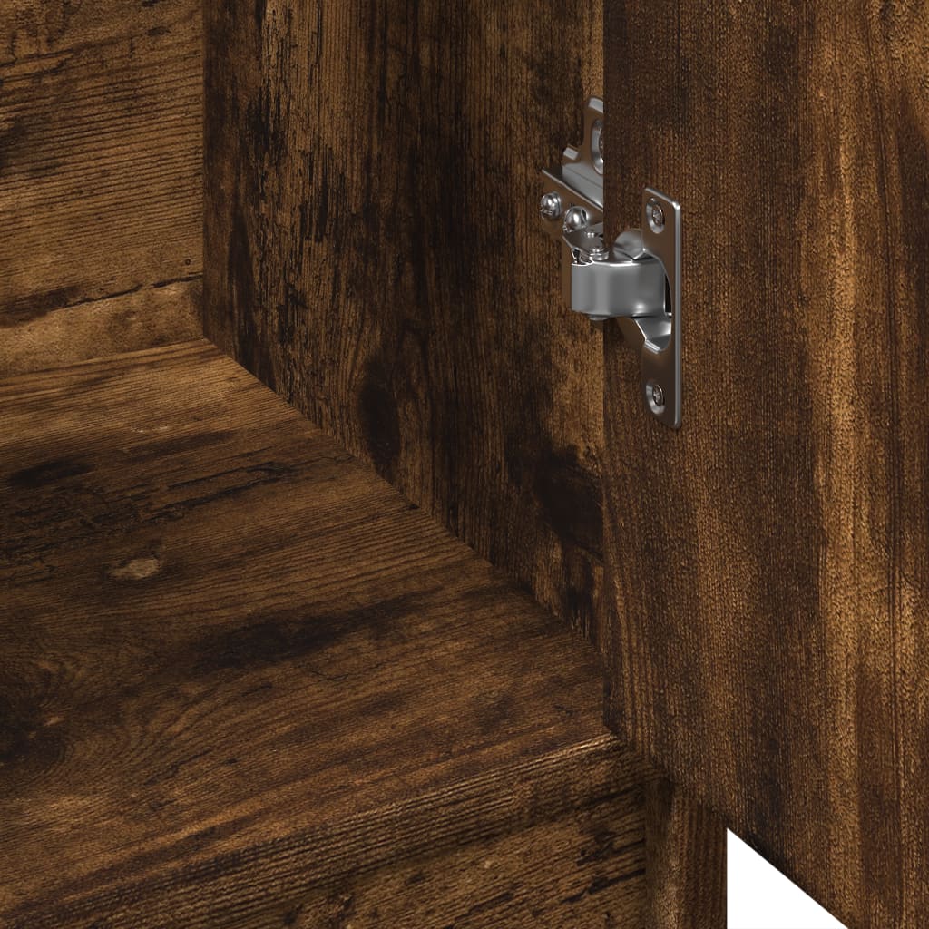 vidaXL Sink Cabinet Smoked Oak 63x29x55 cm Engineered Wood