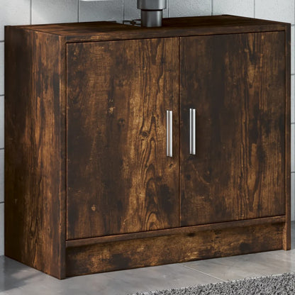 vidaXL Sink Cabinet Smoked Oak 63x29x55 cm Engineered Wood