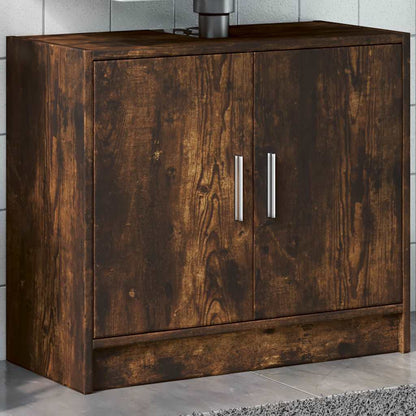 vidaXL Sink Cabinet Smoked Oak 63x29x55 cm Engineered Wood