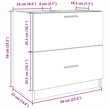 vidaXL Sink Cabinet Concrete Grey 59x37x59 cm Engineered Wood