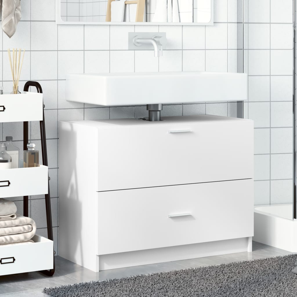 vidaXL Sink Cabinet White 78x37x59 cm Engineered Wood