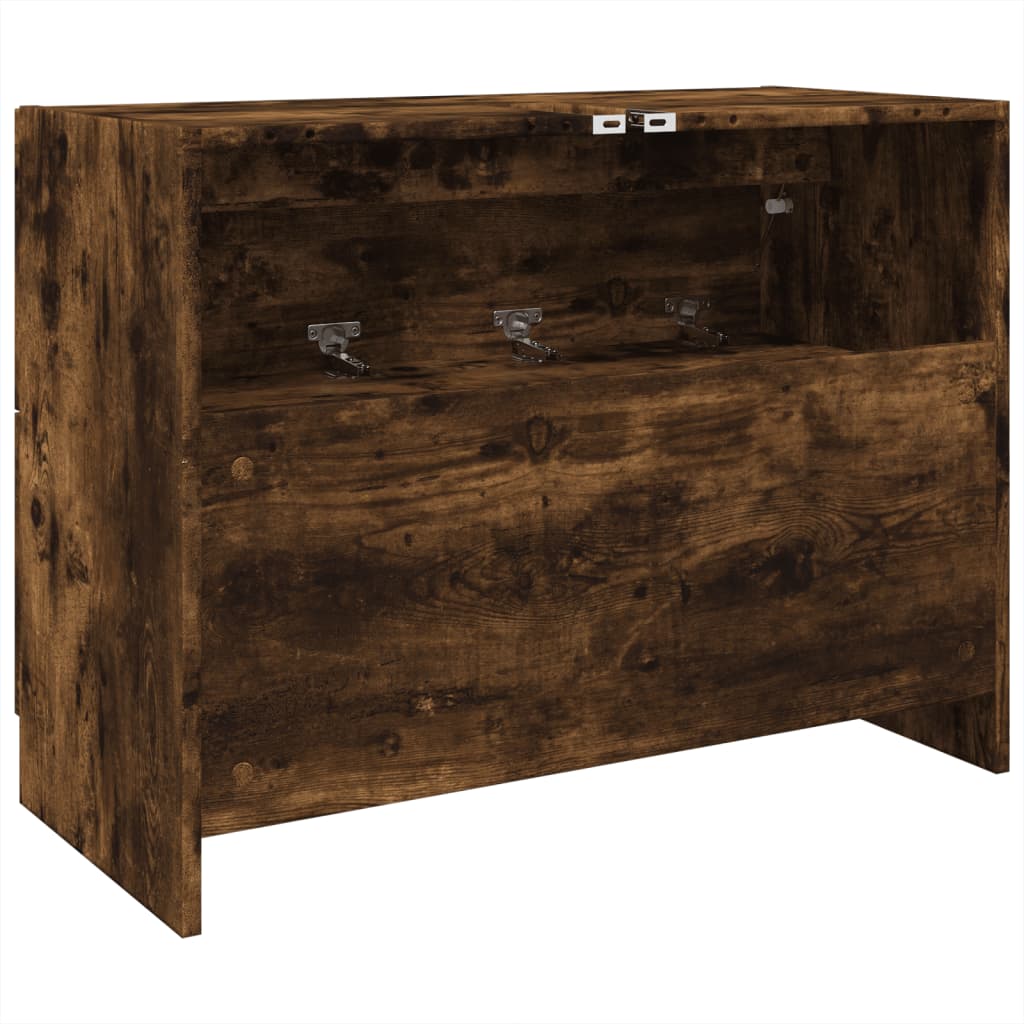 vidaXL Sink Cabinet Smoked Oak 78x37x59 cm Engineered Wood