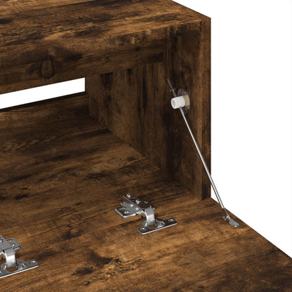 vidaXL Sink Cabinet Smoked Oak 78x37x59 cm Engineered Wood
