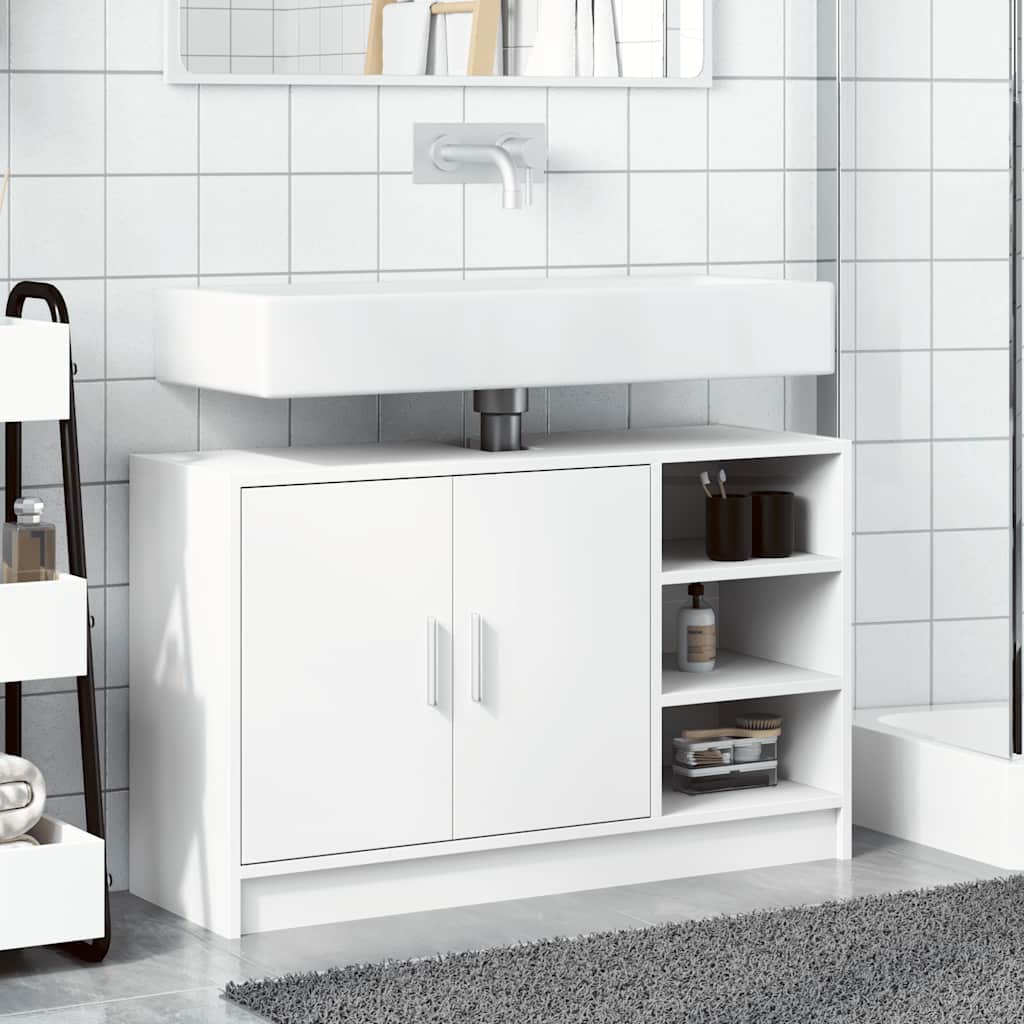 vidaXL Sink Cabinet White 90x29x55 cm Engineered Wood