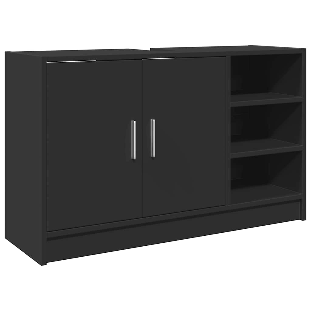 vidaXL Sink Cabinet Black 90x29x55 cm Engineered Wood