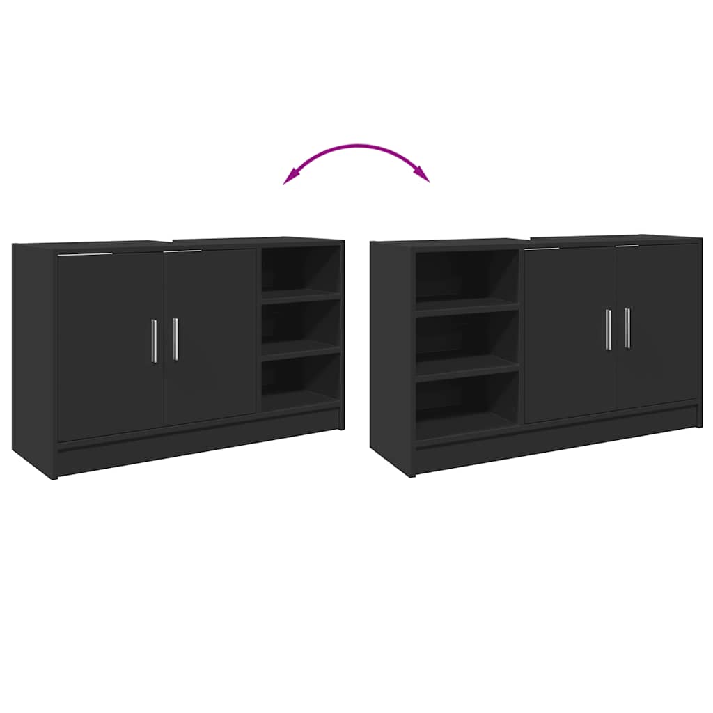 vidaXL Sink Cabinet Black 90x29x55 cm Engineered Wood