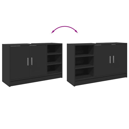 vidaXL Sink Cabinet Black 90x29x55 cm Engineered Wood
