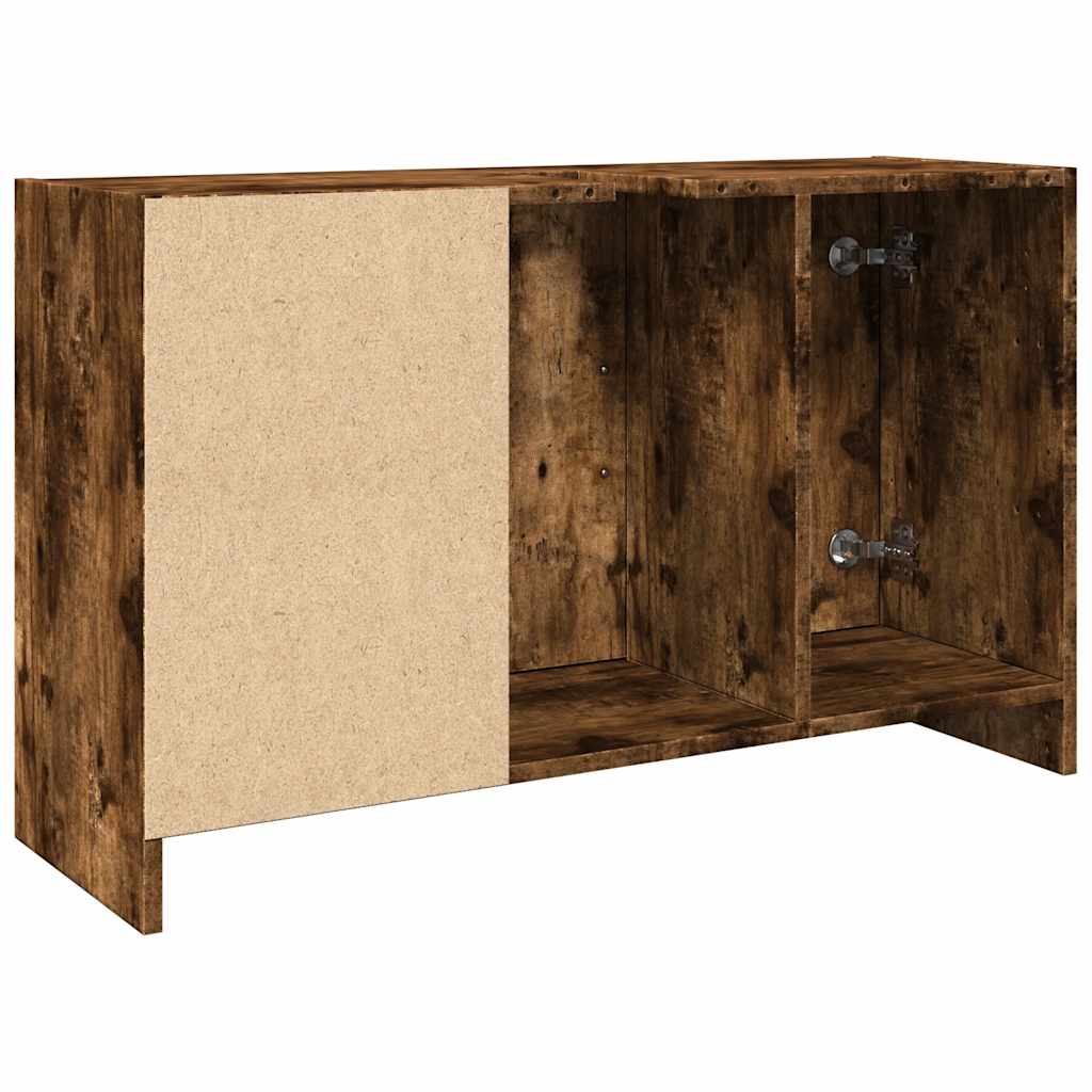 vidaXL Sink Cabinet Smoked Oak 90x29x55 cm Engineered Wood