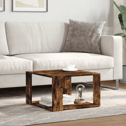vidaXL Coffee Table Smoked Oak 51,5x51,5x30 cm Engineered Wood