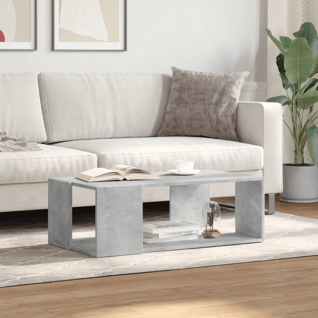 vidaXL Coffee Table Concrete Grey 89,5x48x30 cm Engineered Wood