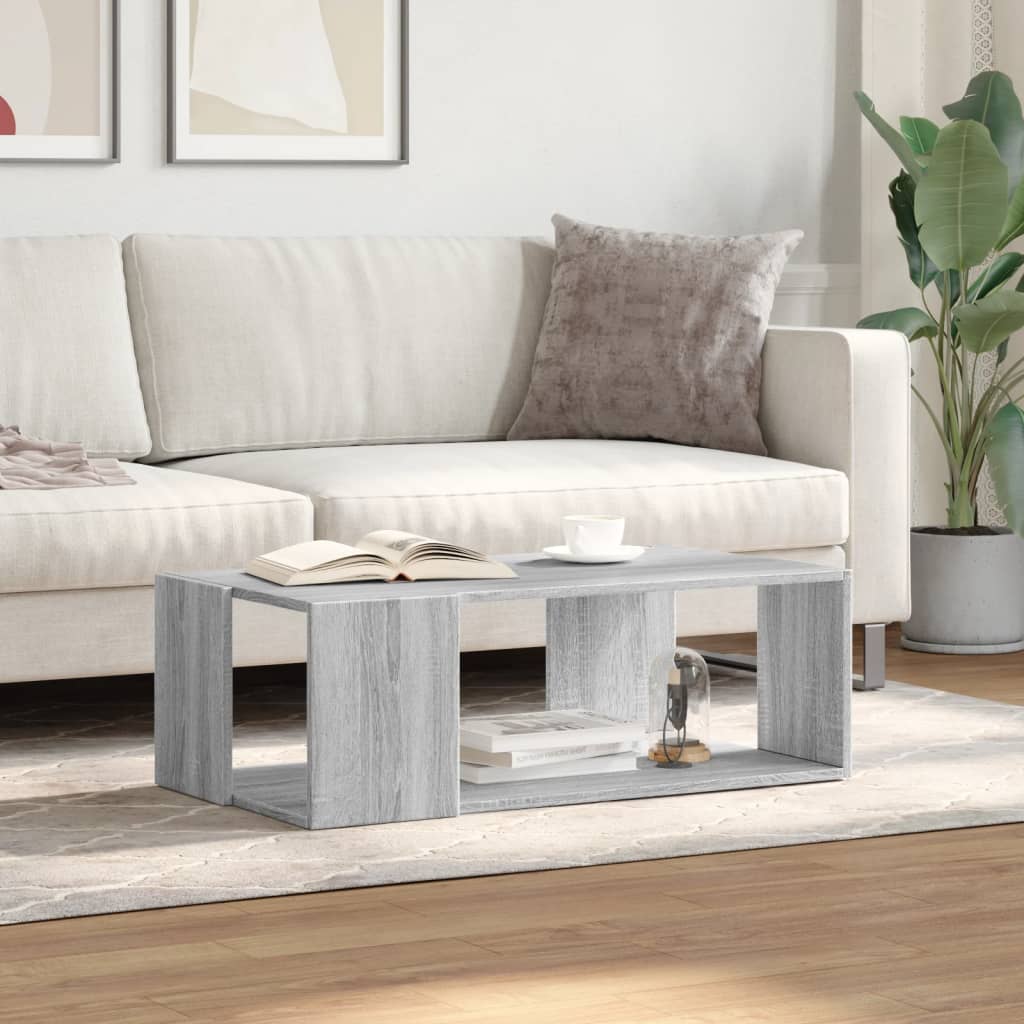 vidaXL Coffee Table Grey Sonoma 89,5x48x30 cm Engineered Wood