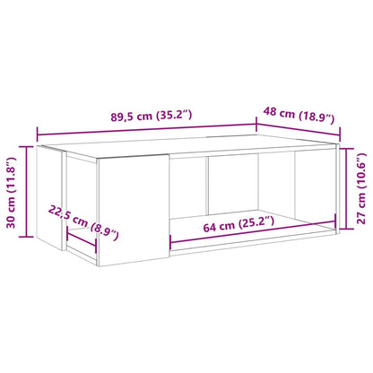 vidaXL Coffee Table Grey Sonoma 89.5x48x30 cm Engineered Wood