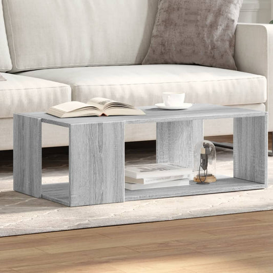 vidaXL Coffee Table Grey Sonoma 89,5x48x30 cm Engineered Wood
