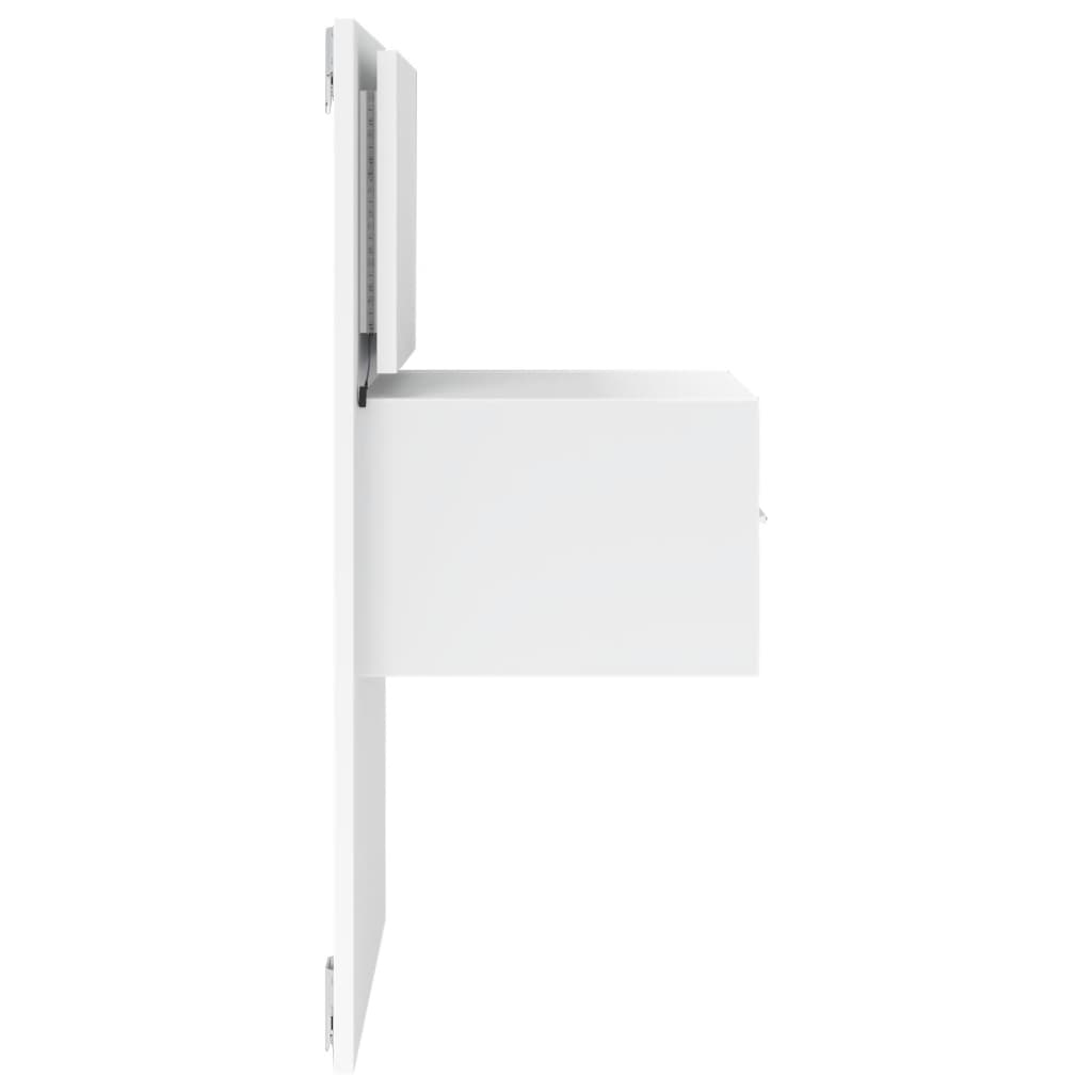 vidaXL Wall-mounted Bedside Cabinet with LED Lights White