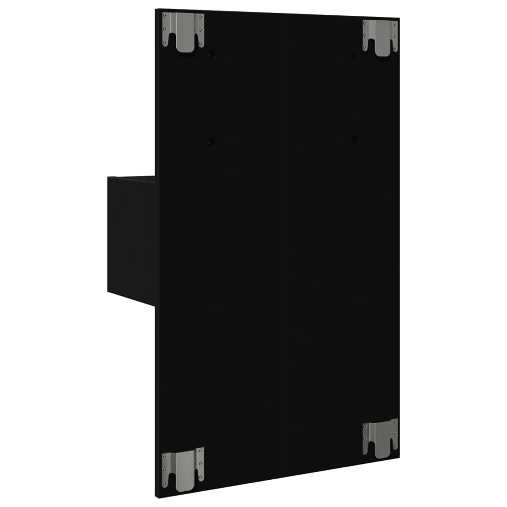 vidaXL Wall-mounted Bedside Cabinet with LED Lights Black